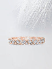 Baguette & Round Cut Moissanite Cluster Diamond Wedding Band