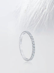 Round Cut Moissanite Full Eternity Diamond Wedding Band