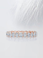 Oval Moissanite Full Eternity Diamond Wedding Band in White Gold