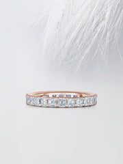 Asscher Cut Moissanite Full Eternity Diamond Wedding Band for Her