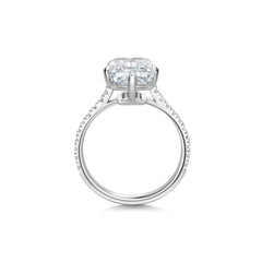 5ct Emerald F- VS1 Lag Grown Diamond Pave Engagement Ring