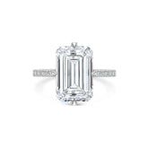 5ct Emerald F- VS1 Lag Grown Diamond Pave Engagement Ring