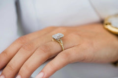 4.10CT Emerald Cut 4 Prongs Solitaire Moissanite Engagement Ring