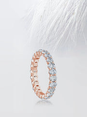 Oval Moissanite Full Eternity Diamond Wedding Band in White Gold
