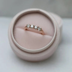 Round Brilliant Cut 4 Stone Stacking Wedding Band