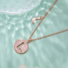 " L " Letter Moissanite Diamond Necklace for Women