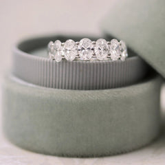 Oval Cut Moissanite Full Eternity Wedding Band