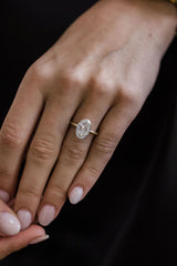 4.0CT Oval Cut Bezel Set Moissanite Solitaire Engagement Ring