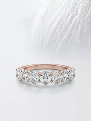 Oval Cut Moissanite Seven Stone Diamond Wedding Band