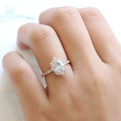1.50CT Oval Cut Moissanite Halo Pave Bridal Engagement Ring Set