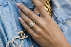 2.70CT Oval Cut Hidden Halo Moissanite Engagement Ring