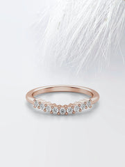 Round Cut Moissanite Diamond Wedding Band in White Gold