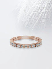 Round Cut Moissanite Half Eternity Diamond Wedding Band