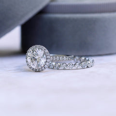 2.5mm Round Brilliant Cut 3/4 Eternity Moissanite Wedding Band