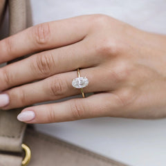 2.80CT Oval Cut Four Prong Moissanite Solitaire Engagement Ring