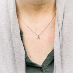 Classic Princess Moissanite Solitaire Pendent Necklace in Solid Gold