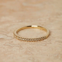 0.40CTW Round Brilliant Cut Moissanite Half Eternity Wedding Band