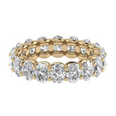 Oval G-VVS Lab Grown Diamond Eternity Wedding Band in Yellow Gold