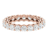 Round G-VVS Lab Grown Diamond Eternity Wedding Band in Rose Gold