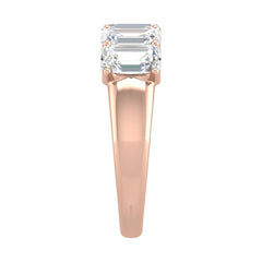 Emerald Cut G - VVS Lab Grown Diamond Five Stone Wedding Band