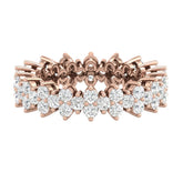 Round G-VVS Lab Grown Diamond Cluster Wedding Band in Rose Gold