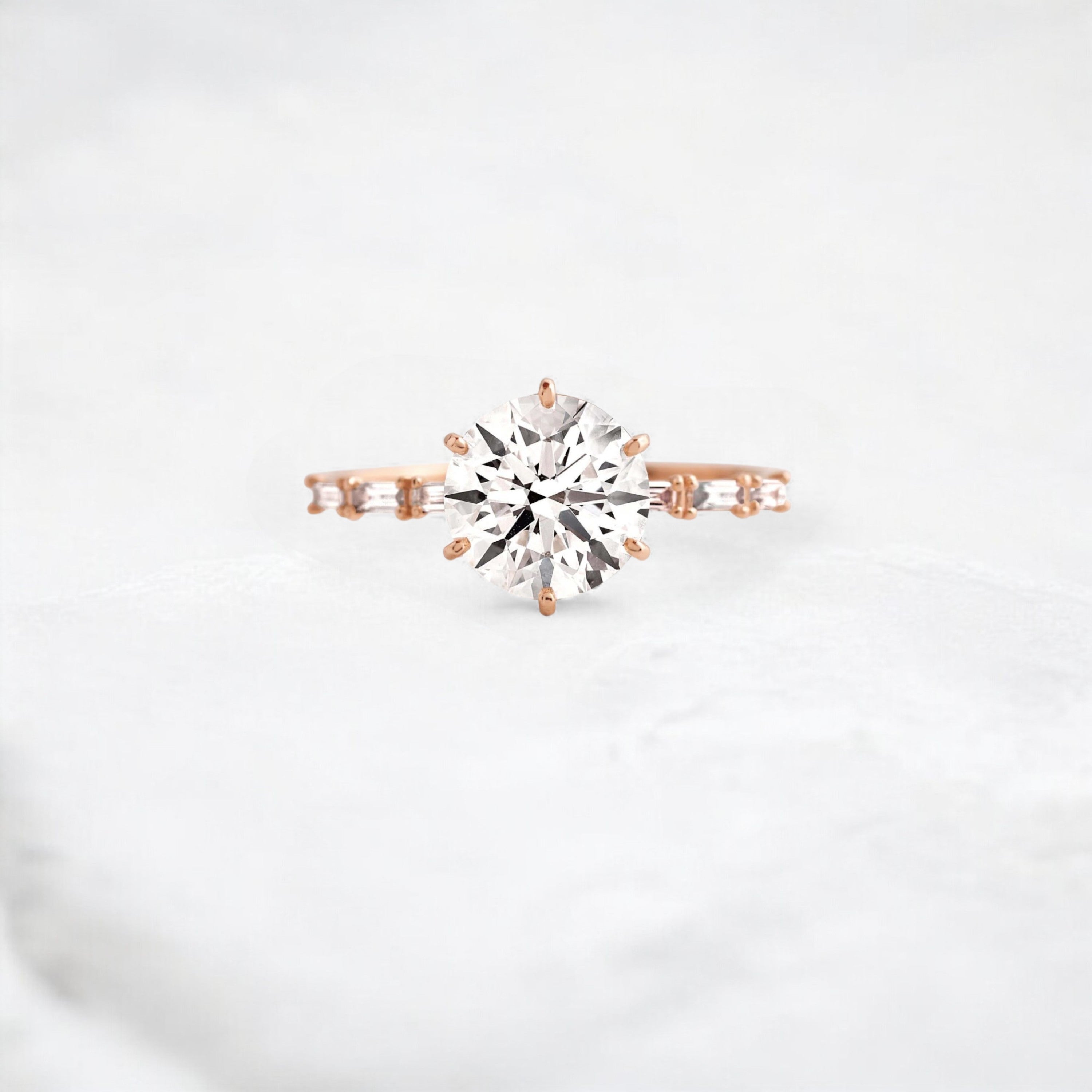 Aura-Lineage-Golden-Pave-Ring-with-Round-Baguette-Sparkle-2-ct-rose-gold-gemfora-1