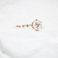 Aura-Lineage-Golden-Pave-Ring-with-Round-Baguette-Sparkle-2-ct-rose-gold-gemfora-2