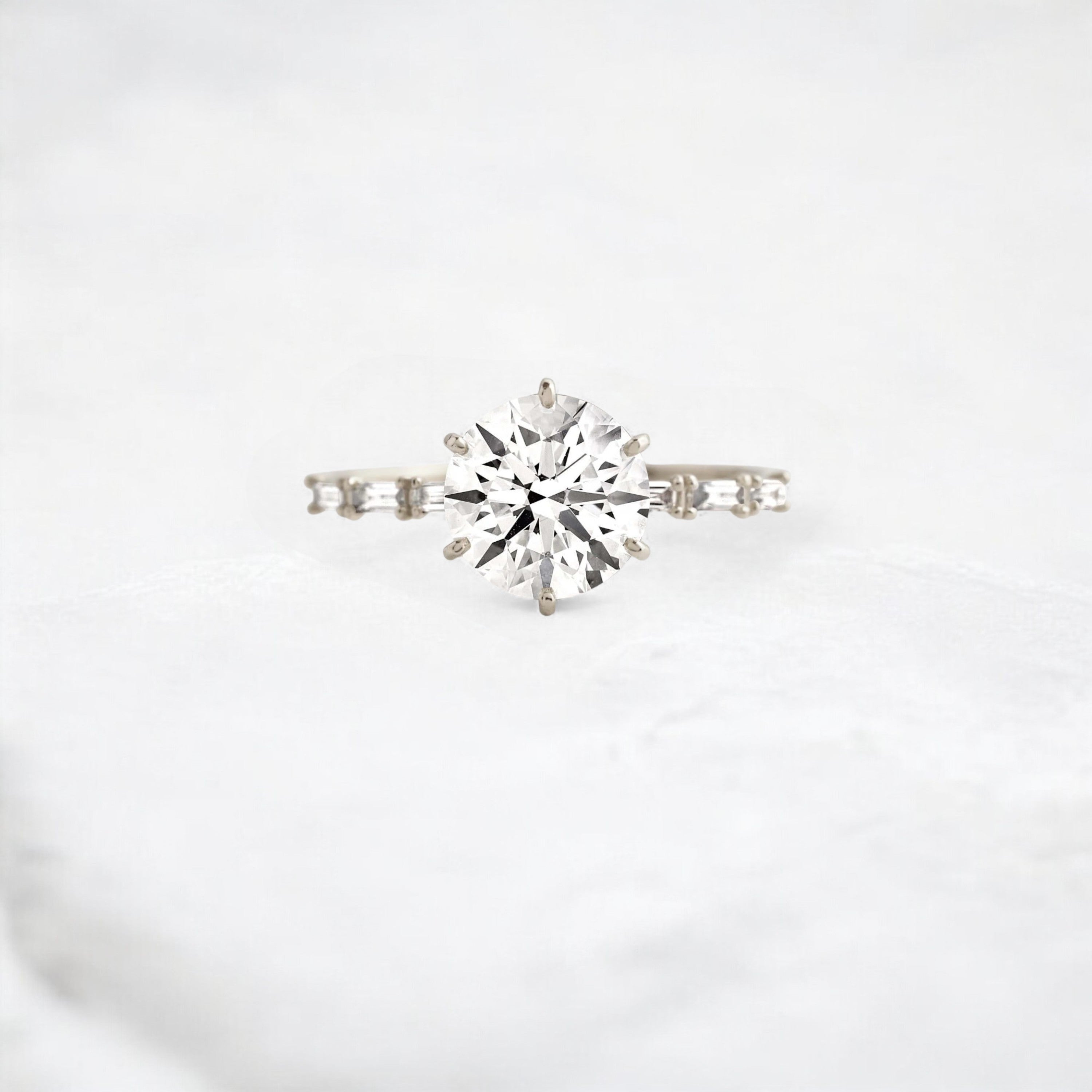 Aura-Lineage-Golden-Pave-Ring-with-Round-Baguette-Sparkle-2-ct-white-gold-gemfora-1