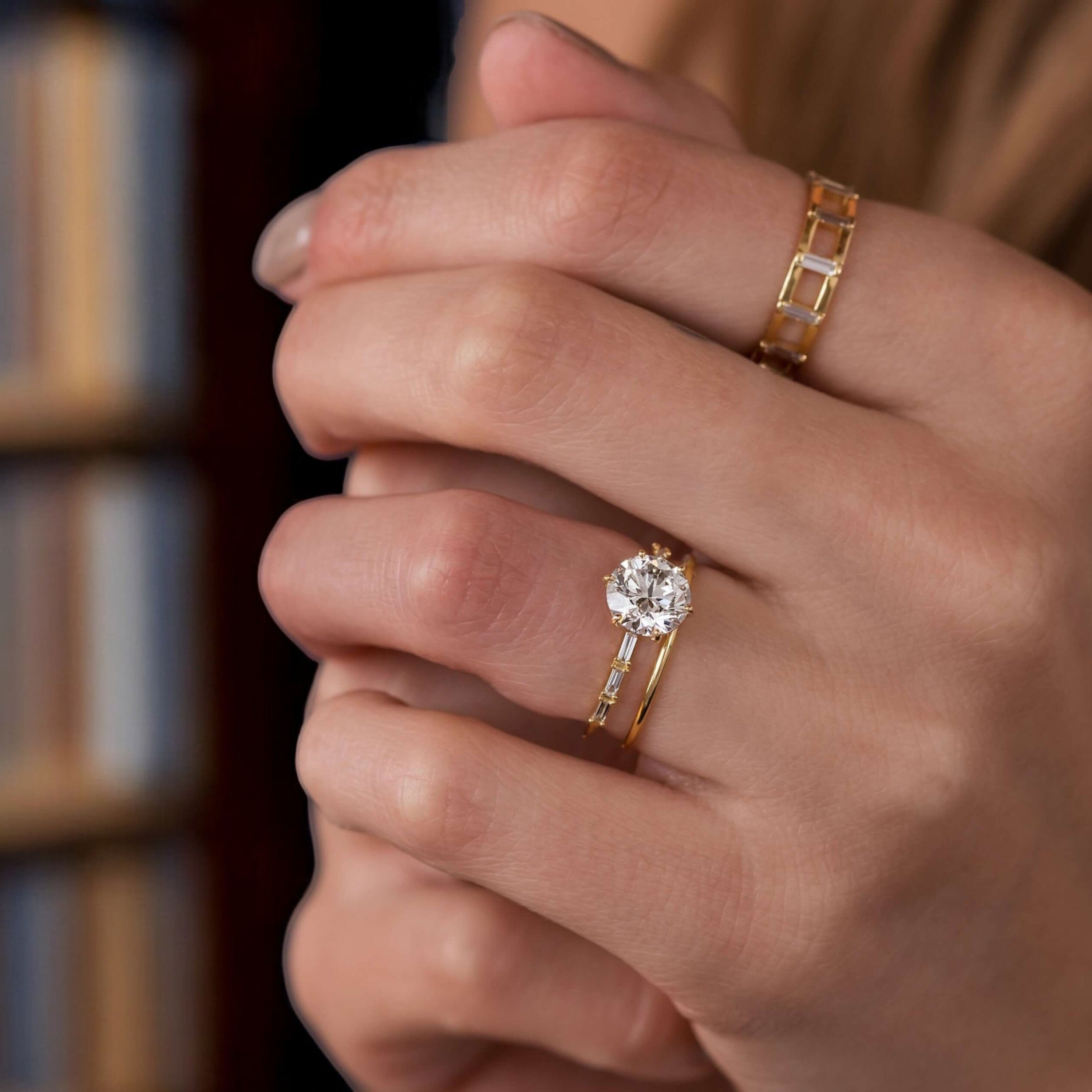 Aura-Lineage-Golden-Pave-Ring-with-Round-Baguette-Sparkle-model-gemfora-3