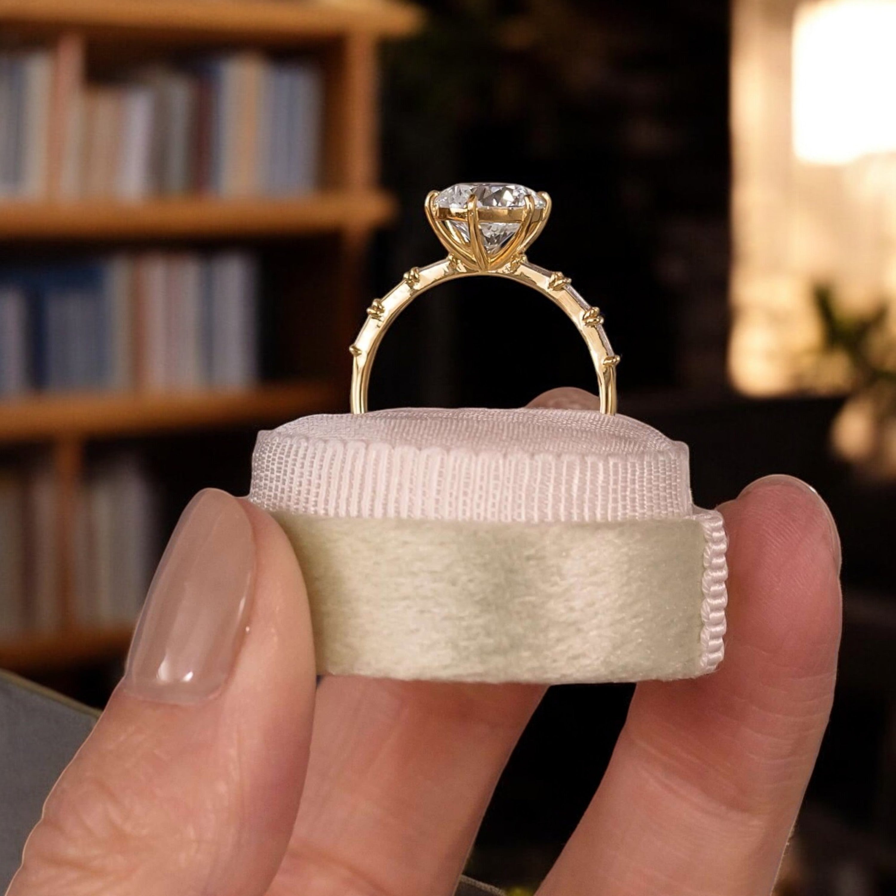 Aura-Lineage-Golden-Pave-Ring-with-Round-Baguette-Sparkle-model-gemfora-4