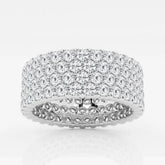 Round F-VS2 Lab Grown Diamond Multi-Row Eternity Wedding Band