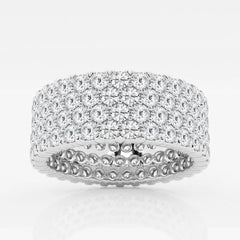 Round F-VS2 Lab Grown Diamond Multi-Row Eternity Wedding Band