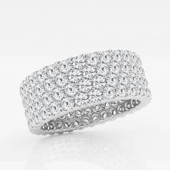 Round F-VS2 Lab Grown Diamond Multi-Row Eternity Wedding Band