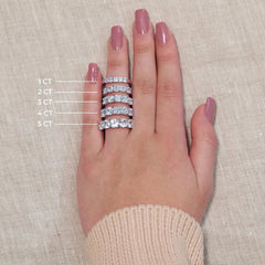 Round F-VS2 Lab Grown Diamond Five Stone Wedding Band