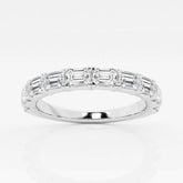Emerald F-VS2 Lab Grown Diamond East-West Wedding Band in Gold