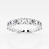 Emerald F-VS2 Lab Grown Diamond Half Eternity Wedding Band