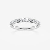 Round F-VS2 Lab Grown Diamond French Pave Wedding Band