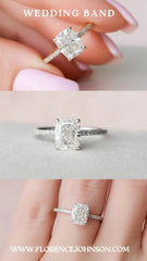4.50СT Radiant Cut Moissanite Diamond Hidden Halo Engagement Ring