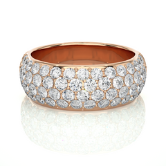 5mm Clustered Moissanite Men's Wedding Band in White Gold