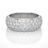5mm Clustered Moissanite Men's Wedding Band in White Gold