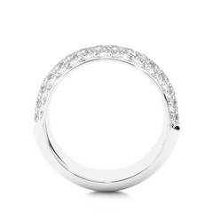 5mm Clustered Moissanite Men's Wedding Band in White Gold