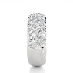 5mm Clustered Moissanite Men's Wedding Band in White Gold