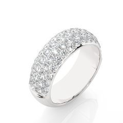 5mm Clustered Moissanite Men's Wedding Band in White Gold