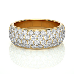 5mm Clustered Moissanite Men's Wedding Band in White Gold