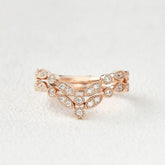 0.40CTW Round Brilliant Curved Vintage Style Set of 2 Wedding Band