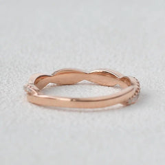 0.25CTW Round Brilliant Cut Infinity Shank Unique Wedding Band