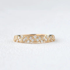0.39CTW Round Brilliant Cut Moissanite Bridal Stack Wedding Band