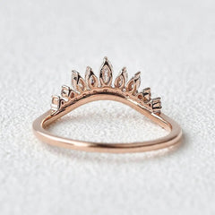 0.40CTW Marquise Cut Curved Vintage Style Stacking Wedding Band