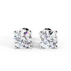 1.20Ct Round Cut Moissanite Diamond Stud Earrings in White Gold