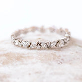 0.95ctw Marquise and Round Cut Half Eternity Wedding Band